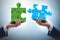 Digital transformation concept with jigsaw puzzle