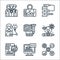 Digital transformation line icons. linear set. quality vector line set such as data classification, digital services, long term