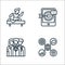 Digital transformation line icons. linear set. quality vector line set such as data classification, teamwork, retargeting
