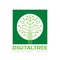 Digital tree - vector logo template concept illustration in flat style. Computer network technology sign.