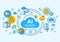 Digital vector artificial intelligence cloud icon