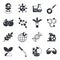 Digital vector biotechnology icons set