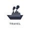 Digital vector black travel boat