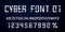 Digital vector Font design. Letters, Numbers and percent symbol for Cyber Monday, Hi-tech style