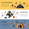 Digital vector mountaineering technology icons