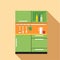 Digital vector picture green and orange kitchen