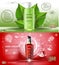 Digital vector red and green glass cosmetic