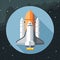 Digital vector with space shuttle icon