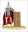 Digital vector tall roman legionnaire with armor