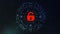 Digital Vector Tech Dark Blue Background with Brocken Lock. Data Breach