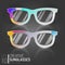 Digital Vintage Glasses Design. Vector Elements. Creative Isolated Retro Sunglasses Illustration. EPS10