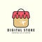 digital vintage style logo vector cartoon color icon illustration template design