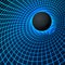 Digital visualisation Black Hole. Physics - anomalous black hole phenomenon. Singularity and event horizon - warp space and time.