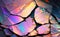 Digital wallpaper background of a cracked iridescent and opalescent surface texture