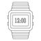 Digital watch icon, outline style.