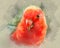 A Digital Watercolor Painting Of An Australian King Parrot