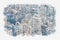 Digital watercolor painting New York City skyscrapers in midtown Manhattan aerial panorama view