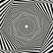 Digital whirling monochrome hexagonal forms