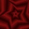 Digital whirling red pentagonal star forms