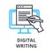 Digital writing thin line icon, sign, symbol, illustation, linear concept, vector