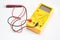 Digital yellow clamp meter isolated