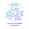 Digitalization of education blue gradient concept icon