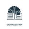 Digitalization icon. Simple line element Digitalization symbol for templates, web design and infographics