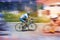 Digitally altered view of American flag and Lance Armstrong (#120) competing in Ojai, CA