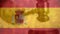 Digitally animation of Spain Flag and gavel