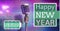 Digitally composite image 3D of 3d 2017 new year greeting and microphone