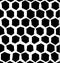 Digitally created, irregular hexagons based black and white pattern