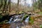 Digitally created watercolor painting of a beautiful small waterfall and pool in the Shenandoah mountains