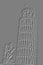 Digitally embossed image of the Leaning Tower of Pisa