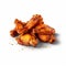 Digitally Enhanced Bbq Wings: Hyperrealism Photography On White Background