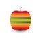 Digitally generated apple with different colour slices