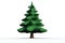 Digitally generated green Fir tree