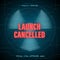 Digitally generated image of launch cancelled text with nuclear weapon symbol, copy space