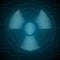 Digitally generated image of nuclear weapon symbol with copy space