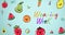 Digitally generated image of various fruits with anthropomorphic faces and weaning text