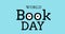 Digitally generated image of world book day text with doodle eyes on blue background
