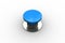 Digitally generated shiny blue push button