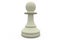 Digitally generated white pawn standing alone