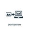 Digitization icon. Monochrome simple Industry 4.0 icon for templates, web design and infographics