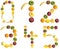 Digits made of fruits