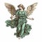 Dignified Angel Illustration In Green And Blue