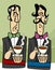 Dignified gentlemen cartoon illustration