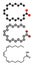 Dihomo-Î³-linolenic acid (DGLA) fatty acid molecule. Stylized 2D renderings and conventional skeletal formula. Omega 6-fatty acid