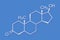 Dihydrotestosterone DHT, androstanolone, stanolone hormone molecule. Skeletal formula.