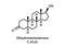 Dihydrotestosterone molecular structure. Androstanolone, stanolone skeletal chemical formula. Chemical molecular formula