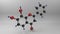 Dihydroxyflavone 3D molecule illustration.